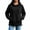 Black, variant on Women's Athletic Hoodies with Pocket Pullover Long Sleeve Hooded Blouses for Everyday Gym Workout Wear Fall Winter Casual Blouses