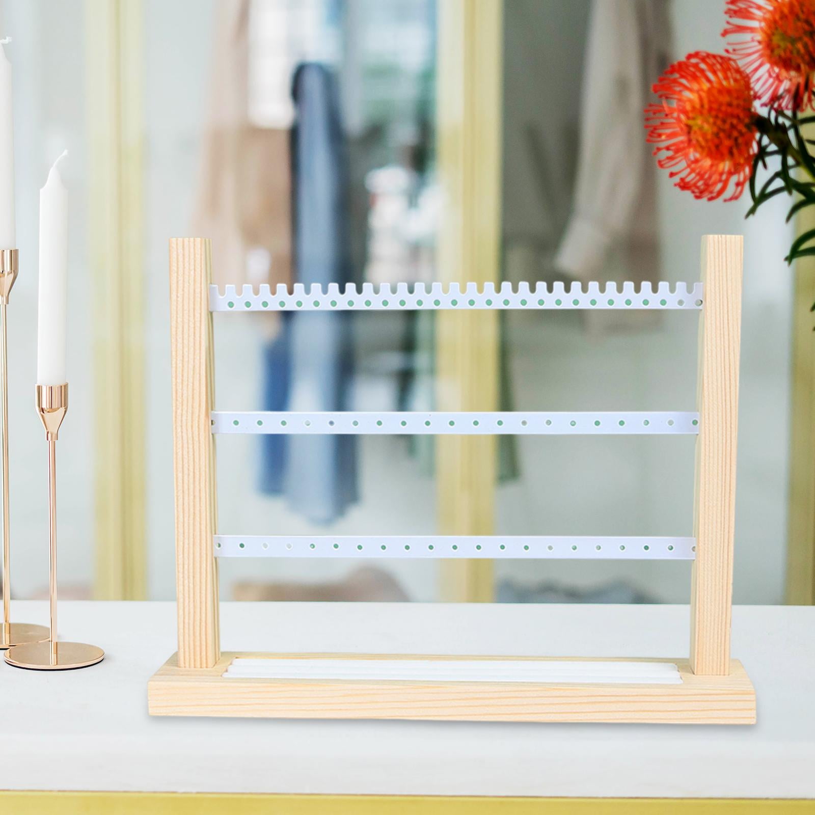 FVDPWYE Earring Display Stand Earring Holder Multifunctional 3 Layer Hanging Rack Jewelry Organizer for Tabletop Centerpiece Showcase White