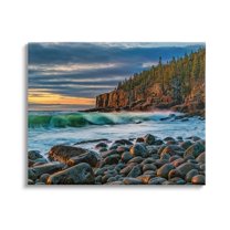 Stupell Rolling Waves Beach Rocks Coast Landscape Photography Gallery Wrapped Canvas Print Wall Art