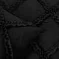 thumbnail image 2 of Diamond Ruffle Duvet Cover 3 Piece Set with Zipper, 400 Thread Count & 100% Egyptian Cotton, Luxury Design and Quilts Protector with Pillowcases - Black Solid, Twin Size., 2 of 5
