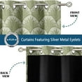 thumbnail image 3 of Vargottam Room Darkening Curtains - Bold Leaf Pattern, Set of 2 Panels, 42" x 96" - Grommet-Top Blackout Window/Door Drapes for Bedroom, Nursery & Living Room - Green, 3 of 9