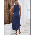thumbnail image 2 of Vestido Zeagoo, casual, de verano, sin mangas, para playa, azul marino, 2 of 6