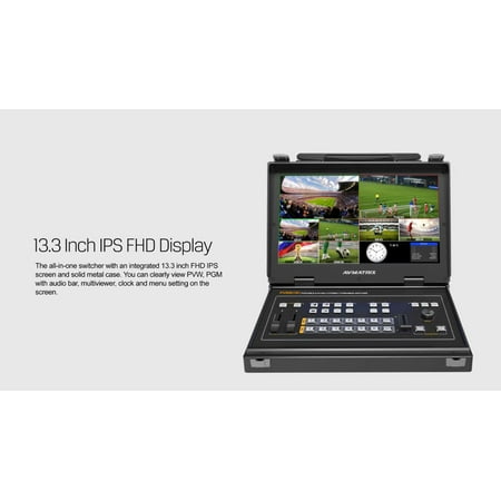 UPC: 6971118000203 | AVMATRIX PVS0613 Video Switcher Portable 6 Channel 4×SDI and 2×HDMI Video Mixer Converter with 13.3 inch FHD LCD Monitor(PVS0613)