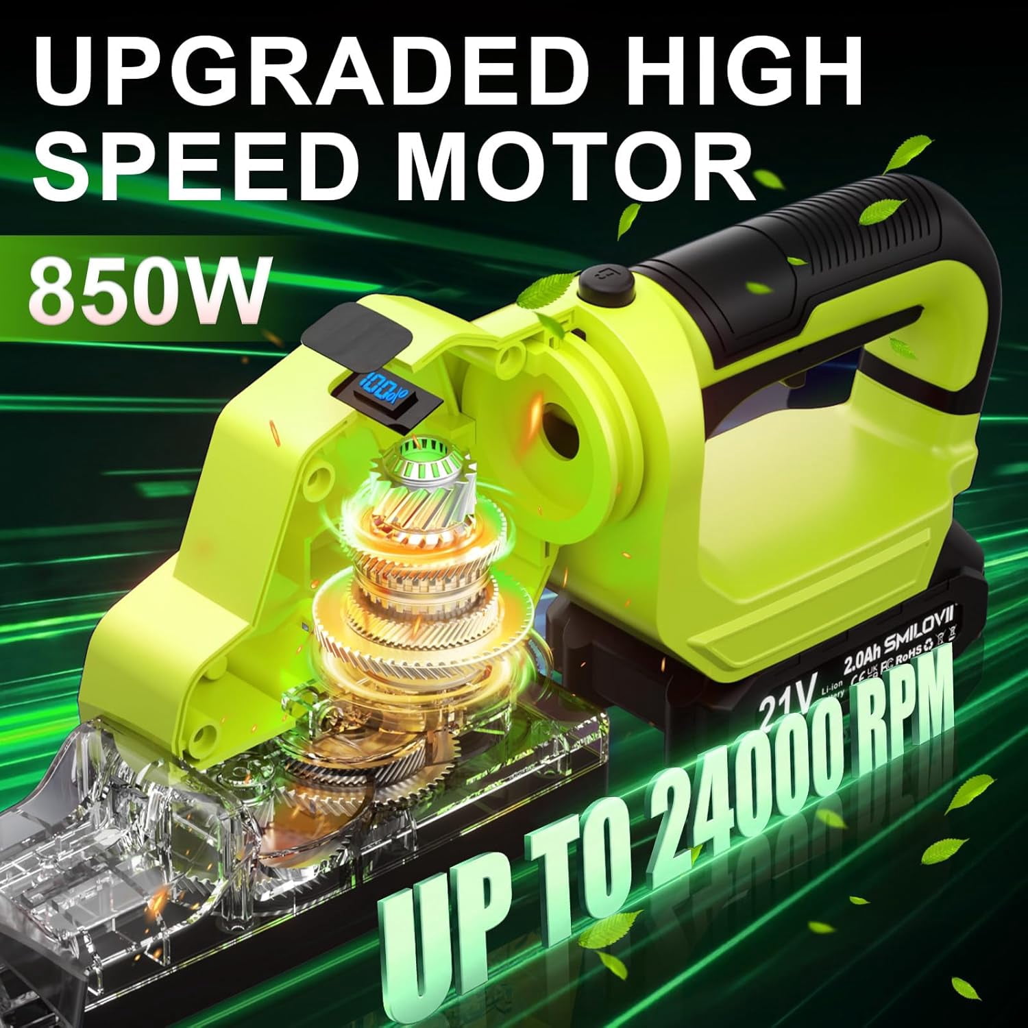 21V Lightweight Cordless Hedge Trimmer with Dual Batteries, 20 Inch Electric Bush Cutter for Shrubs
