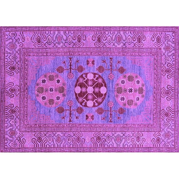 Ahgly Company Indoor Rectangle Oriental Purple Industrial Area Rugs, 2' x 3'