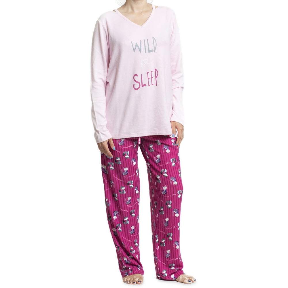 Hanes Hanes Women's Henley and Joggers Pajama Set