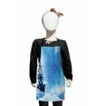 thumbnail image 1 of Winter Kids Apron, Rendition of Snowy Season of Year Frozen Pine Tree Snowflakes Falling, Boys Girls Apron Bib with Adjustable Ties for Cooking Baking Painting, Blue White, by Ambesonne, 1 of 2