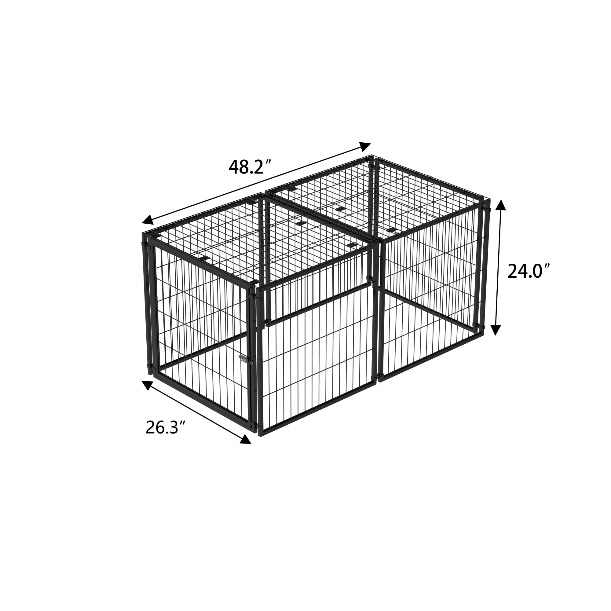 Jopath 48" Indoor Dog Cage with Top Pet Cage Dog Kennel for Medium Dogs Puppy Dog Playpen Black 48"L x 26.3"W x 23.8"H