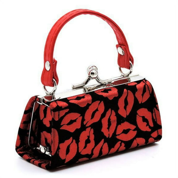 Cute Kisses Mini Coin Keychain Purses - Red