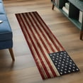 thumbnail image 4 of Runner Rug 2 x 6 Ft, American Flag Washable Non-Slip Floor Mat for Kitchen Hallway/Entryway, Vintage Shabby US Star Striped Flags Long Kitchen Runner Area Rugs for Living Room, Low-Profile, 4 of 7