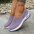 thumbnail image 6 of Dakaela Women's Orthopedic Walking Shoes Woven Breathable Womens Sneakers Lightweight Non-Slip Arch Support Slip on Shoes Size 8, 6 of 8
