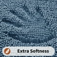 thumbnail image 3 of GoXteam Toilet Rug U-Shaped, Super Absorbent Chenille Bathroom Rugs and Strong TPR Non-Slip Backing for Toilet Rugs, Machine Washable, Bath Mats for Bathrooms, 20"x 20", Fog Blue, 3 of 7