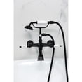 thumbnail image 3 of Kingston Brass CC545T0 Vintage 7-Inch Wall Mount Tub Faucet with Hand Shower, Matte Black, 3 of 7