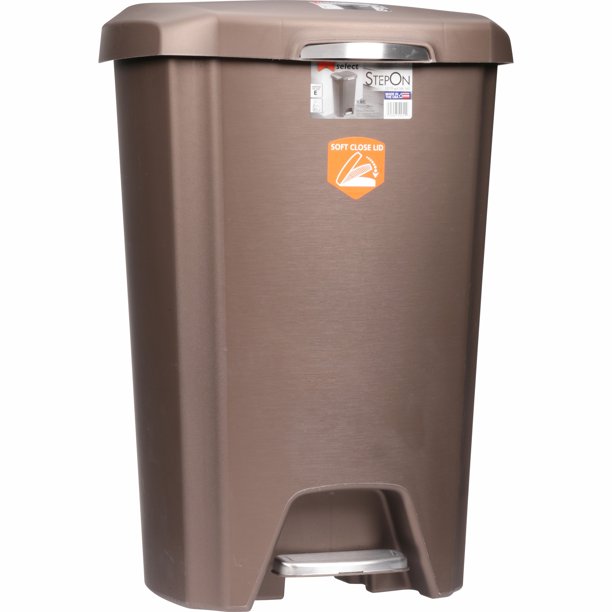 Hefty Select 12.2 Gal Step on Wastebasket with Soft Close