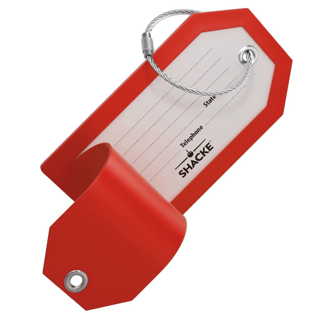 Shacke Luggage Tags with Full Back Privacy Cover w/ Steel Shacke Luggage Tags with Full Back Privacy Cover w/ Steel