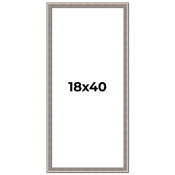 18x40 Frame Grey Real Wood Picture Frame Width 1.25 inches | Interior Frame Depth 0.5 inches | Hans