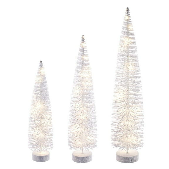 16"-20"-24" White Bottle Brush Clear Lts