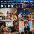 thumbnail image 5 of Karaoke Machine with 2 Wireless Microphones, Portable 30W Home Speaker System for Adults with Disco Lights and Strap, 5 of 9