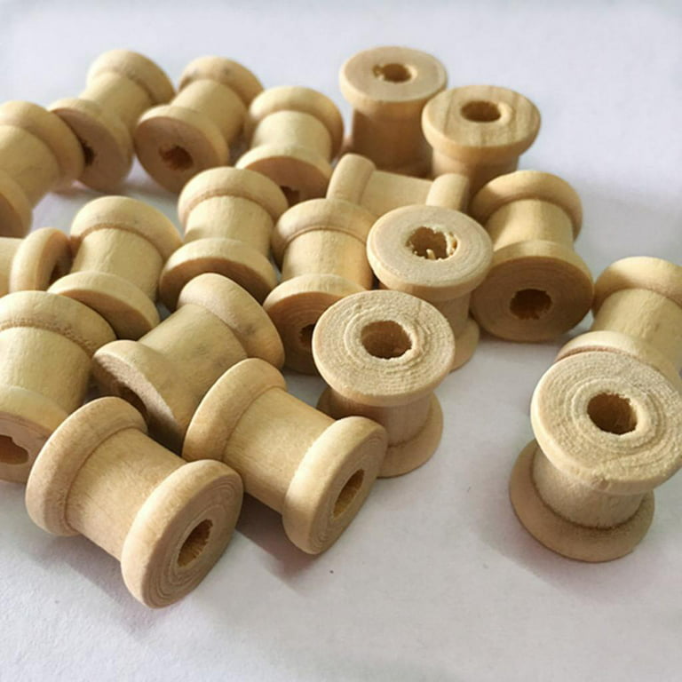 Vintage Plastic Sewing Thread Holder With Wooden Spools
