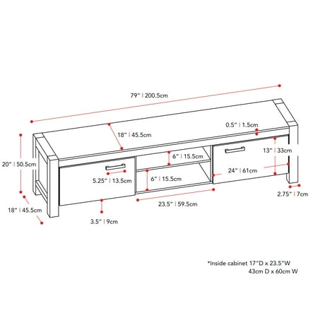 CorLiving - Joliet Duotone TV Bench for TVs up to 95" - Distressed Carbon Grey, Black Duotone