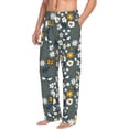 thumbnail image 3 of Kdxio Flowers and Bee Print Men's Sleep Pajama Pant Lounge Pants with Pockets, 3 of 8