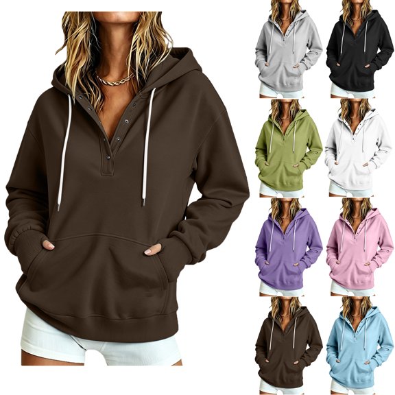 Thumb Hole Hoodie for Women Long Sleeve Drawstring Hood Oversized Pullover Sweatshirt