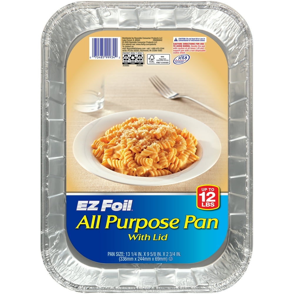 Hefty EZ Foil All Purpose Aluminum Baking Pan with Lid, 1 count, 13" x