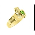 thumbnail image 4 of RYLOS Rings Gold Plated Silver Claddah Love, Loyalty & Friendship Heart 6MM Gem Irish Wedding Band Claddagh Rings August Peridot Jewelry Size 13, 4 of 7