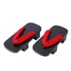 thumbnail image 1 of par de zuecos, sandalias de plataforma de verano, chanclas, zapatillas casuales de dos dientes, talla 38, 23 cm, 6 EE. UU., 3,5 Reino Unido, 36,5 UE, 9,039 pulgadas (tira roja, madera negra), 1 of 8