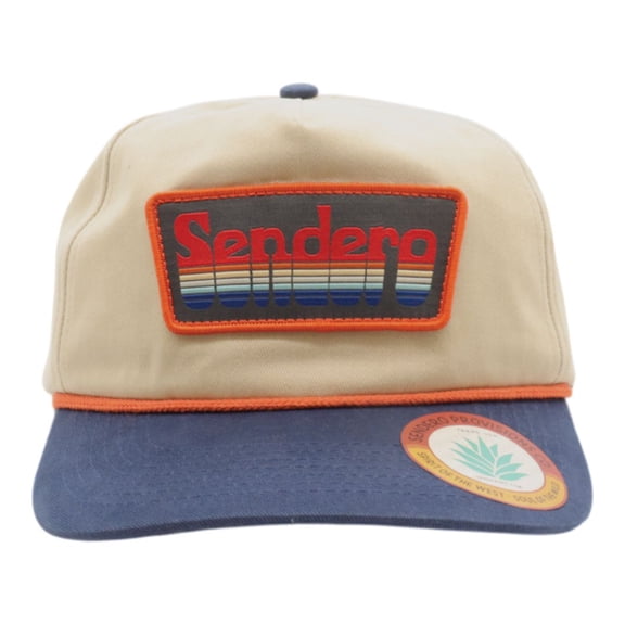 Sendero Provisions Co. Signature Snapback Hat, Classic Retro Design with Exclusive Sendero Patch, Adjustable (Cream/Navy) - One Size