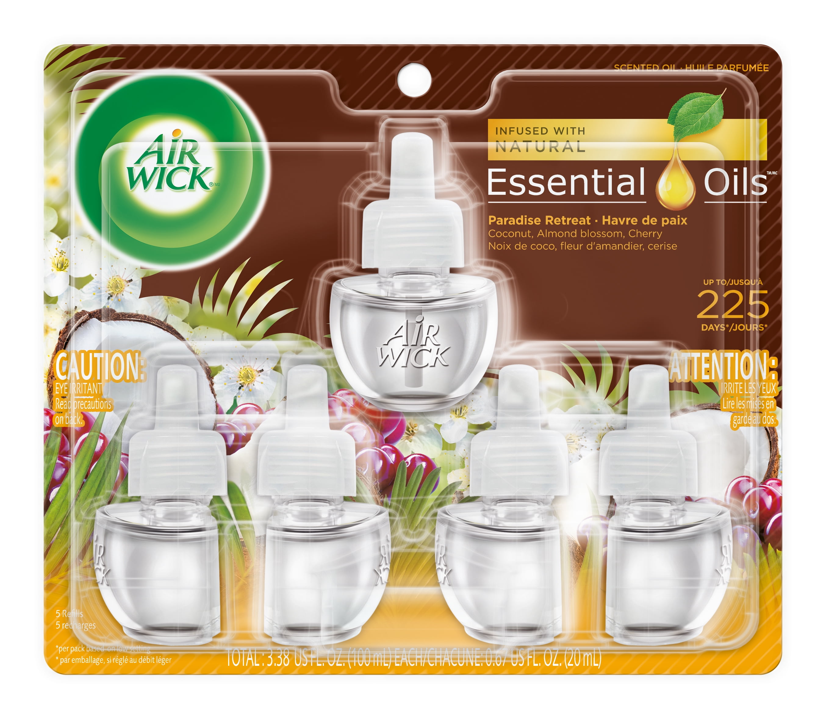 Air Wick Scented Oil 5 Refills, Paradise Retreat, (5X0.67oz), Air