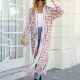 thumbnail image 5 of Womens Boho Open Front Long Cardigans Sweater Aztec Tribal Stripe Fringe Cardigan Kimono Duster Outwear, 5 of 5