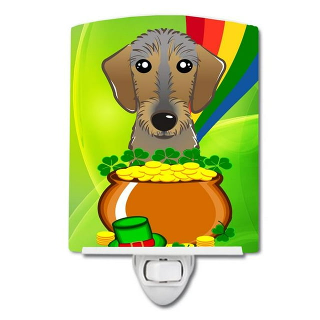 Carolines Treasures BB1977CNL Wirehaired Dachshund St. Patricks Day Ceramic Night Light