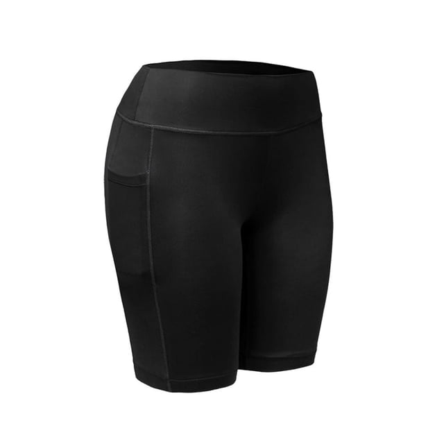 Leggings deportivos de color liso y cintura alta para mujer con bolsillos - Pantalones de yoga de poliéster suaves y transpirables