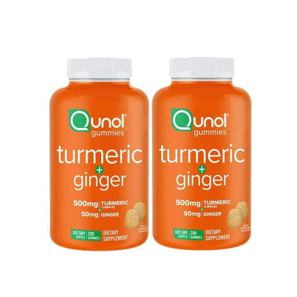 2 Pack Qunol Turmeric Plus Ginger, 200 Gummies