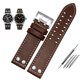 thumbnail image 2 of Correa de reloj de cuero genuino para Hamilton Khaki Aviation Field Series, correa de reloj para hombre, correa con remaches, marrón, 20 mm, 22 mm, 2 of 5