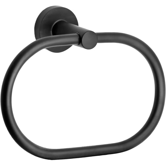 Stainless Steel Black Oval Towel Holder - Wall Mounted Round Towel Hanger for Bathroom Black Black