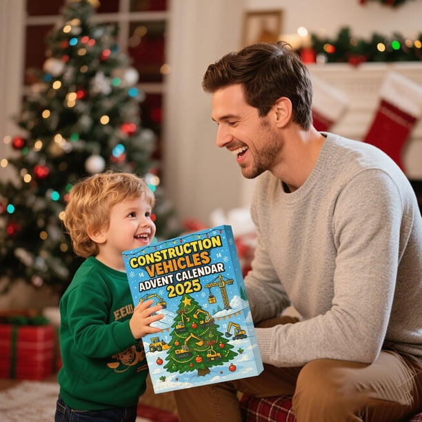 Calendrier Avent Noël 2025 Calendrier De L'Avent Véhicules De Chantier 2025, 24 Jours Compte à