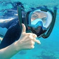 thumbnail image 3 of Máscara de snorkel de cara completa con toallitas antivaho, máscara de snorkel con vista panorámica HD de 180 grados, juego superior seco antifugas para adultos, 3 of 5