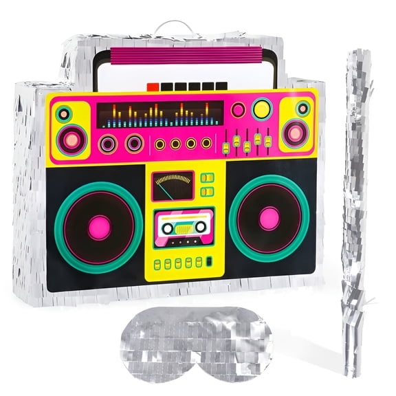Hxezoc Boombox with Stick and Hanging Loop Pinata