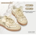 thumbnail image 4 of LUCKY STEP Womens Fashion Sneakers with Bow Detail Comfort Casual Shoes,Beige&Gold, 4 of 11