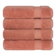 thumbnail image 6 of Cotton Paradise 100% Cotton 4 Piece Turkish Bath Towel Set, Soft Plush Towels Clearance Bathroom Set, Coral, 6 of 7