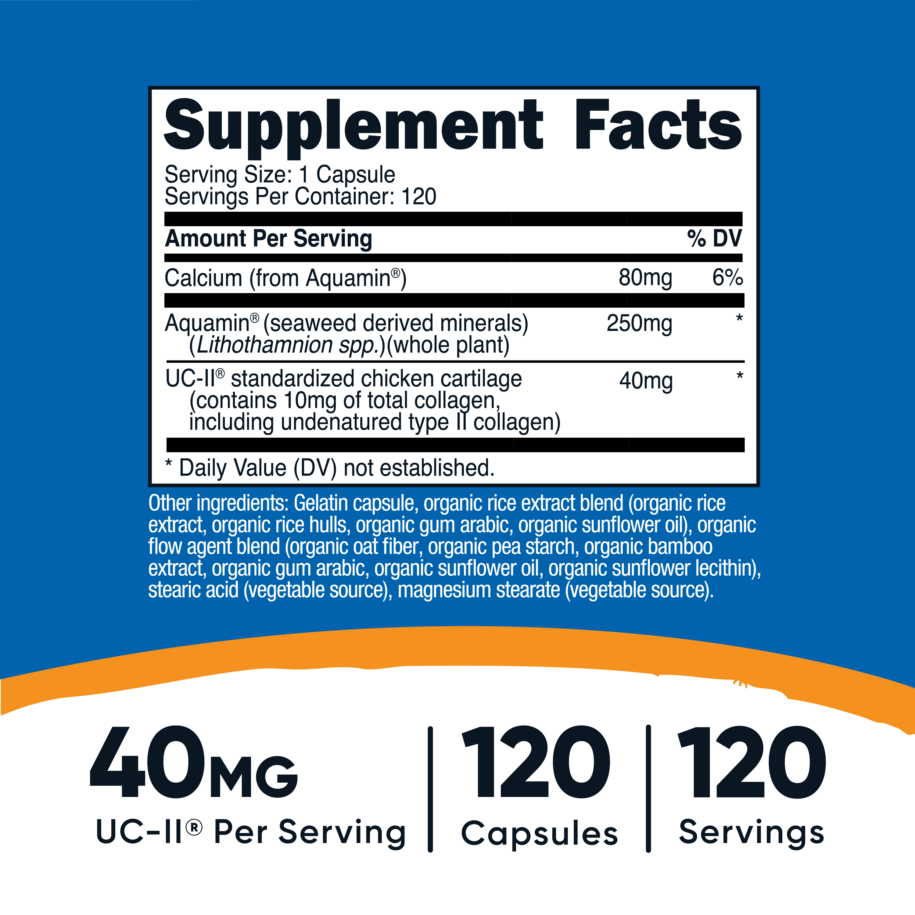 Nutricost UC-II Collagen (40mg) 120 Capsules - With Undenatured Type II Collagen, GMO-Free, Gluten-Free