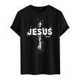 thumbnail image 4 of ZQUUVOU Men's T-Shirt Casual Short Sleeve Easter Printed Crew Neck Shirts (Black,L), 4 of 4