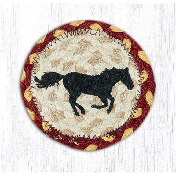 Capitol Importing 31-IC357RH 5 x 5 in. Jute Round Running Horse Printed Coaster