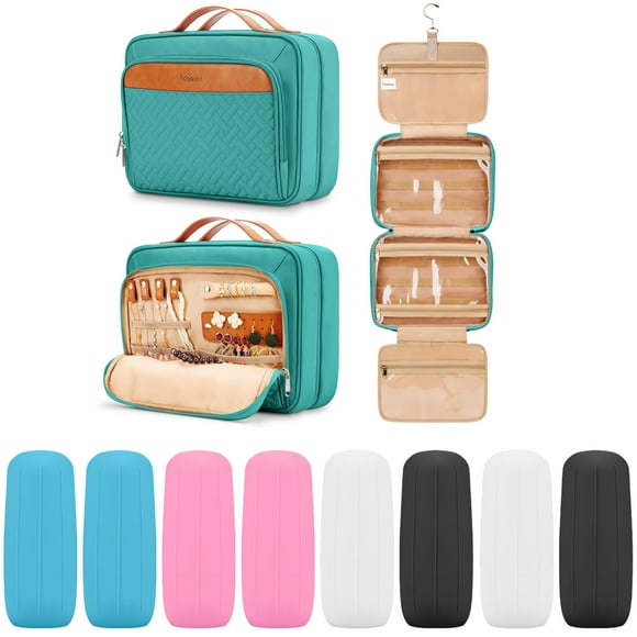 Neceser colgante de viaje COOSKY para mujer con fundas de silicona para botellas