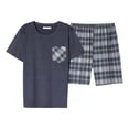thumbnail image 1 of Pijama Hombre Algodon Verano Short Azul Regalo Papá Elegante, 1 of 3