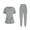 Gray, variant on Women's Nurses Elastic Waist Casual Short Sleeve Scrub Tops and Long Pants Sets Nurse's Uniform Lounge Set with Pocket