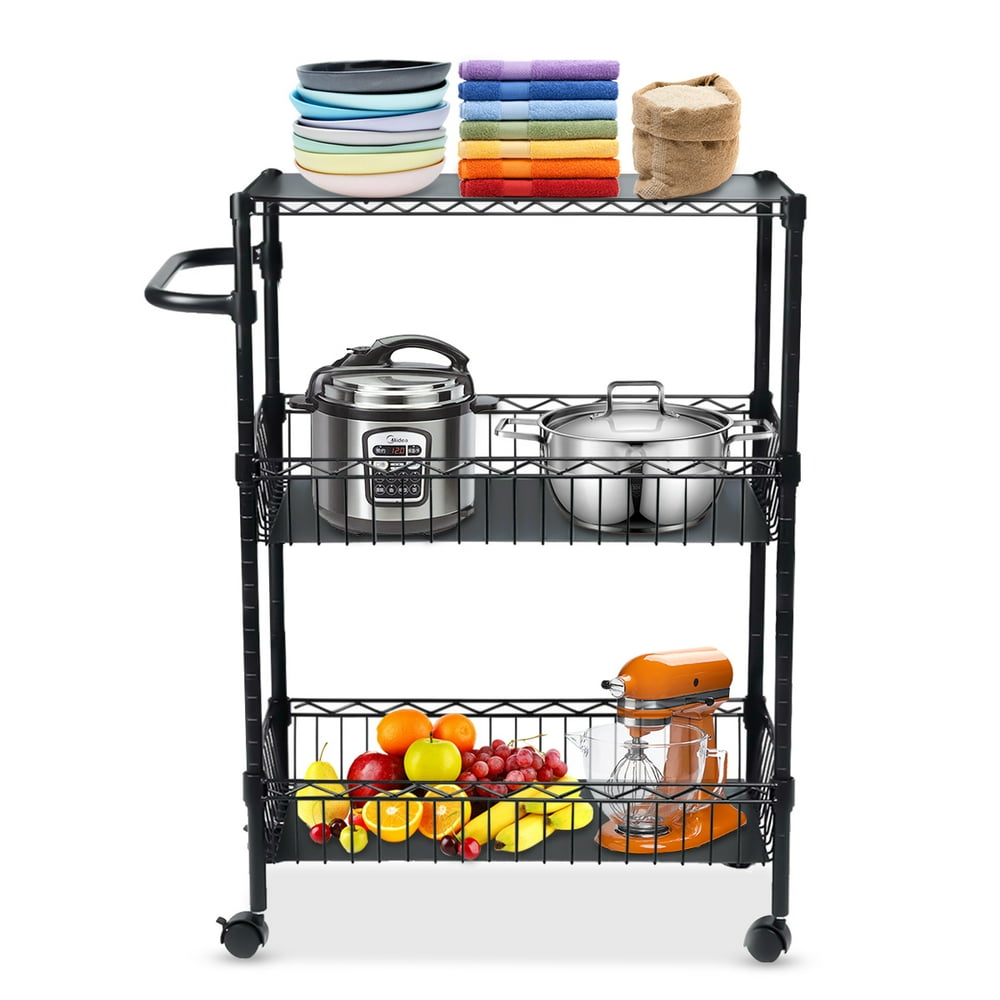 Hongyi Kitchen Microwave Cart 3-Tier Kitchen Utility Cart Commerical