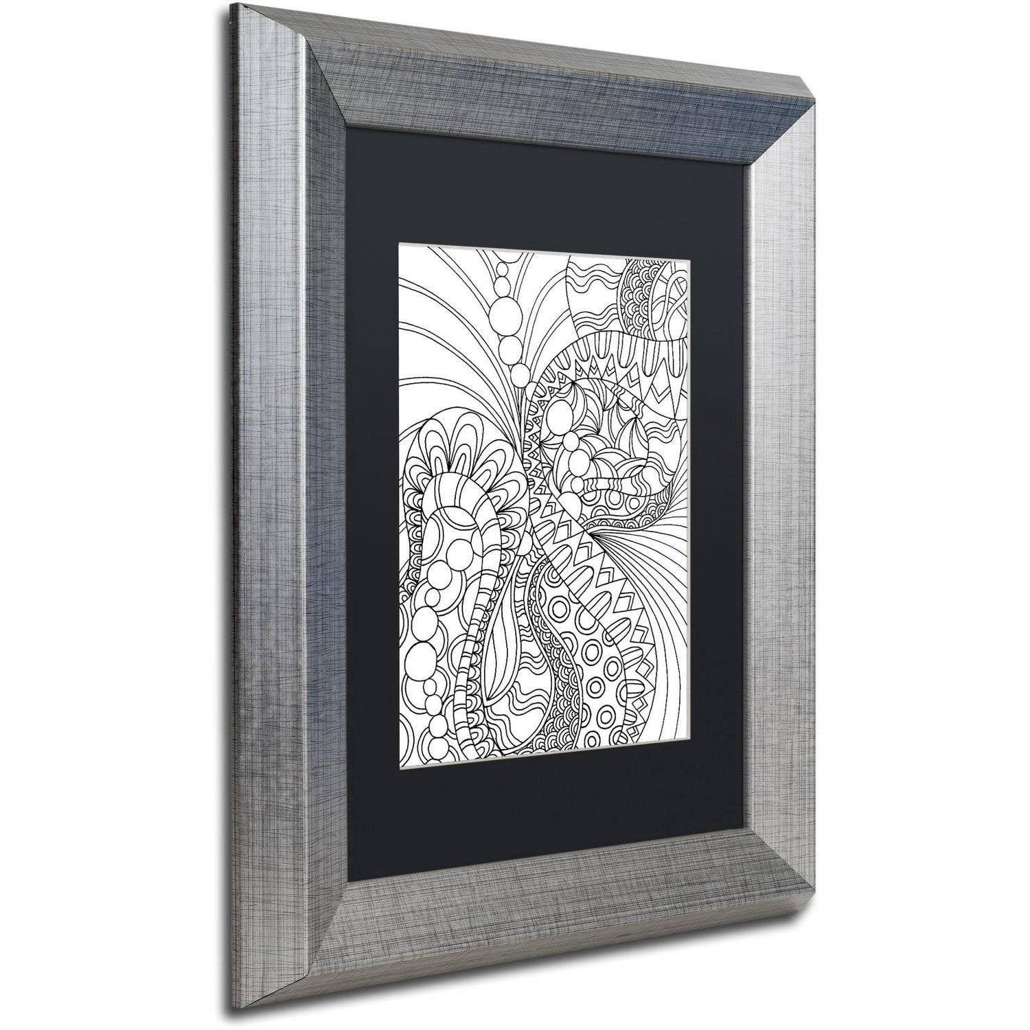 Trademark Fine Art "Mixed Coloring Book 46" Canvas Art by Kathy G. Ahrens, Black Matte, Silver Frame